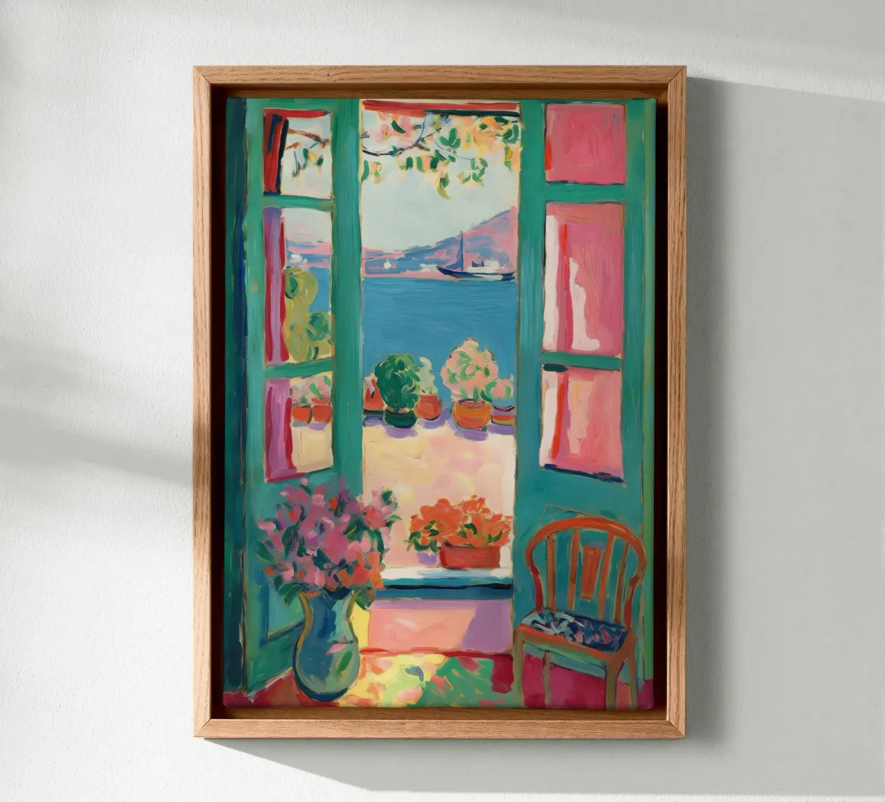 Open Window - inspired by Henri Matisse canvas with Floater frame by Nikis Art Studio