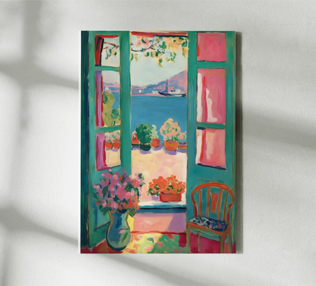 Open Window - inspired by Henri Matisse canvas with Floater frame by Nikis Art Studio