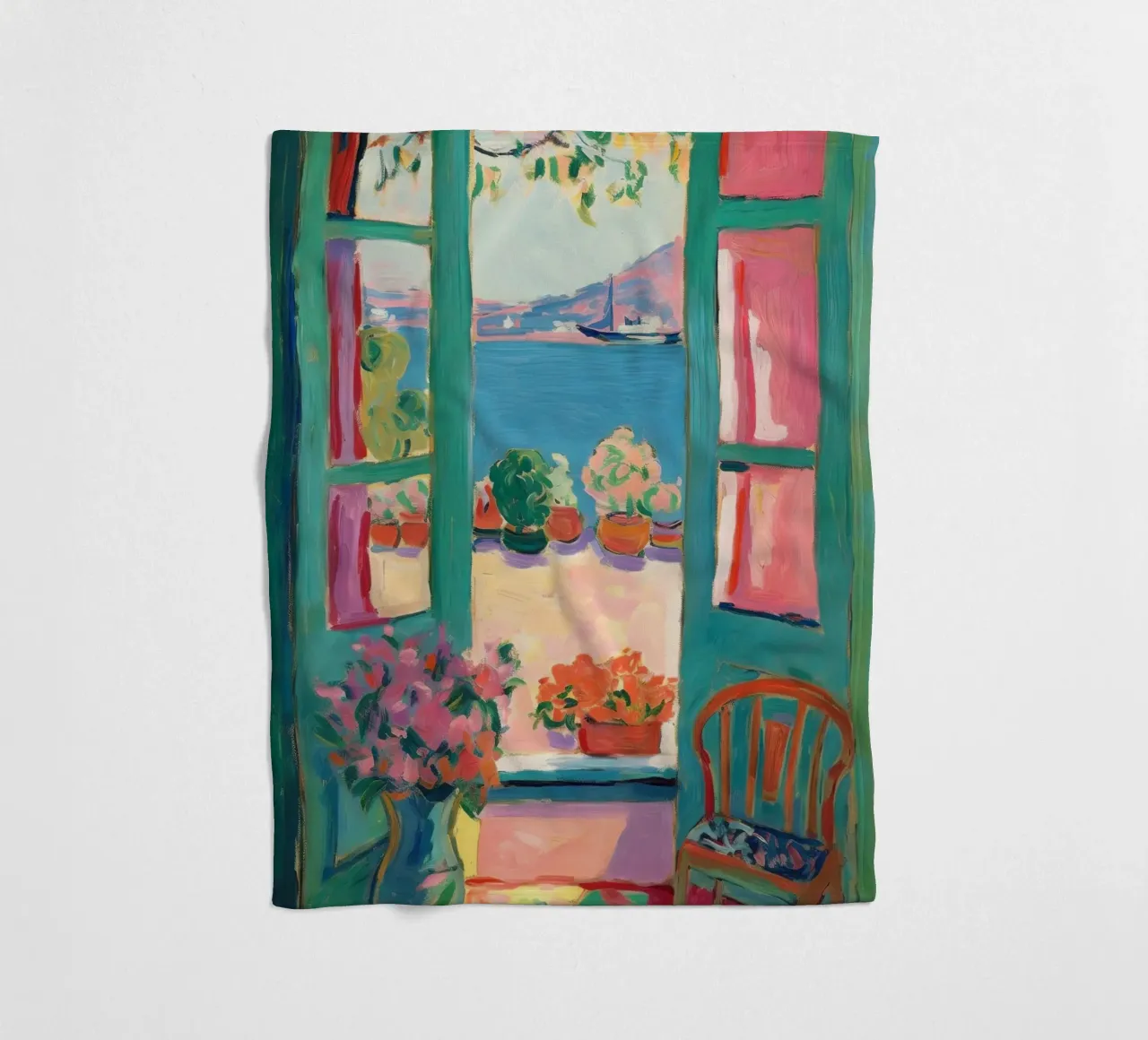 Finestra aperta - ispirato a Henri Matisse coperta in pile da Nikis Art Studio