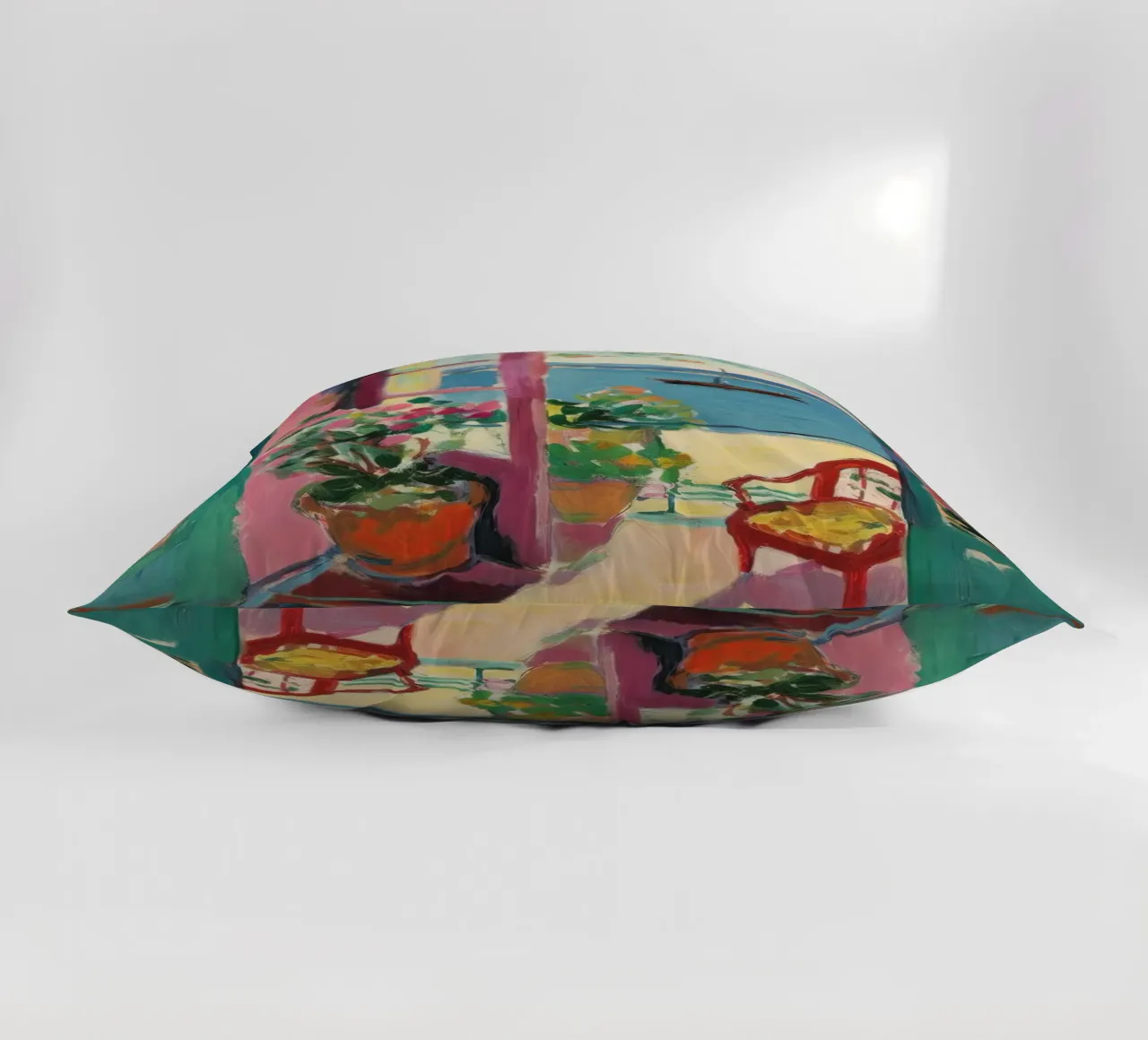 Open window, open dreams decorative cushion by Nikis Art Studio