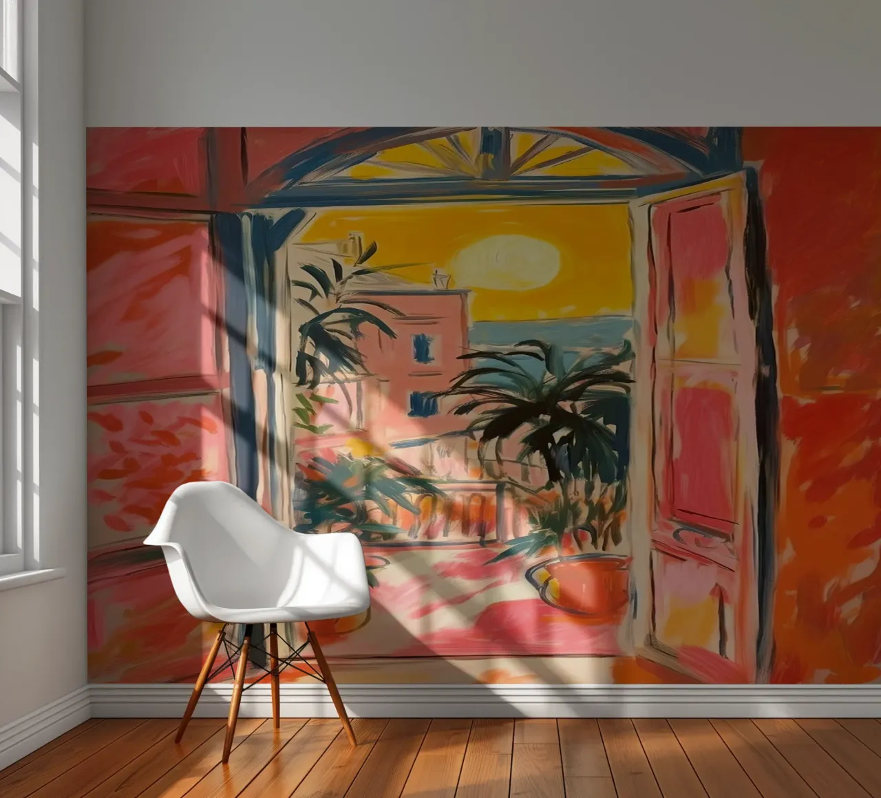 Open Window "Open horizons: A view full of colours" photo wallpaper by Nikis Art Studio