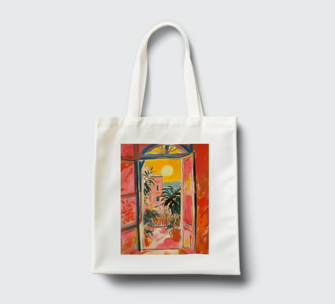 Open Window "Open horizons: A view full of colours" tote bag by Nikis Art Studio