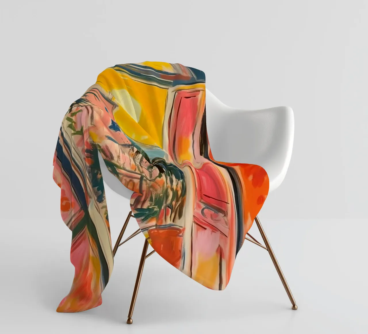Open Window "Open horizons: A view full of colours" fleece blanket by Nikis Art Studio
