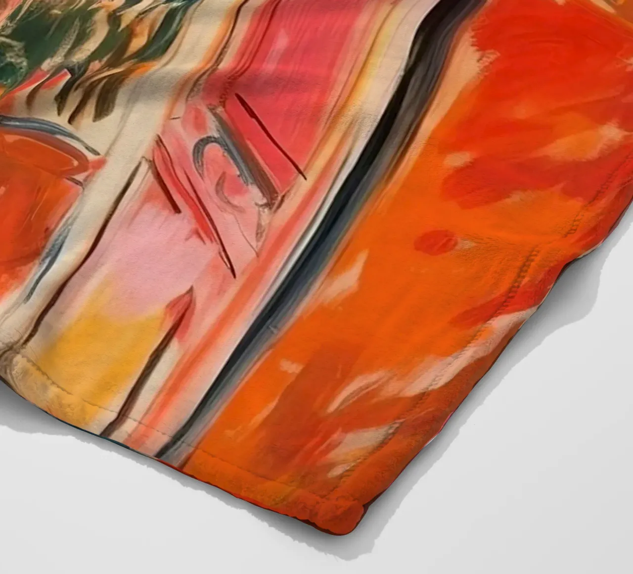 Open Window "Open horizons: A view full of colours" fleece blanket by Nikis Art Studio