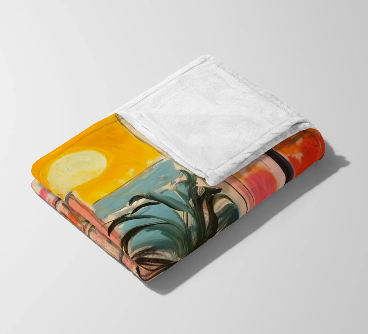 Open Window "Open horizons: A view full of colours" fleece blanket by Nikis Art Studio