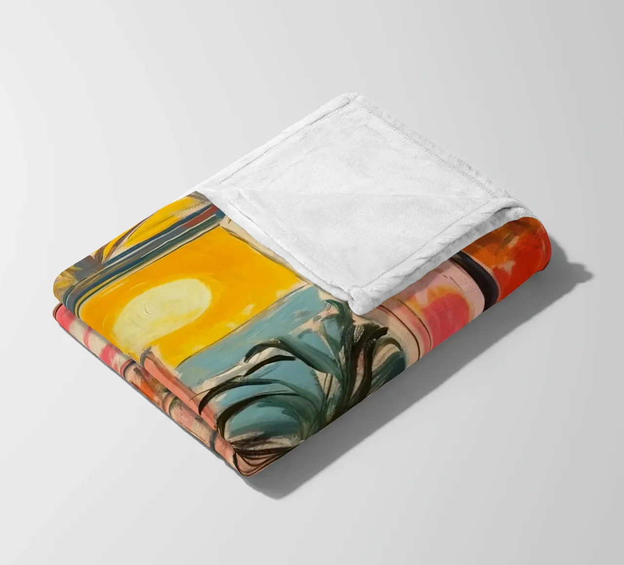 Open Window "Open horizons: A view full of colours" fleece blanket by Nikis Art Studio