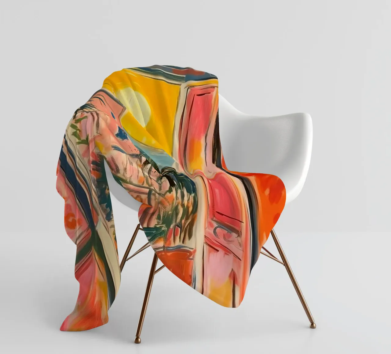 Open Window "Open horizons: A view full of colours" fleece blanket by Nikis Art Studio