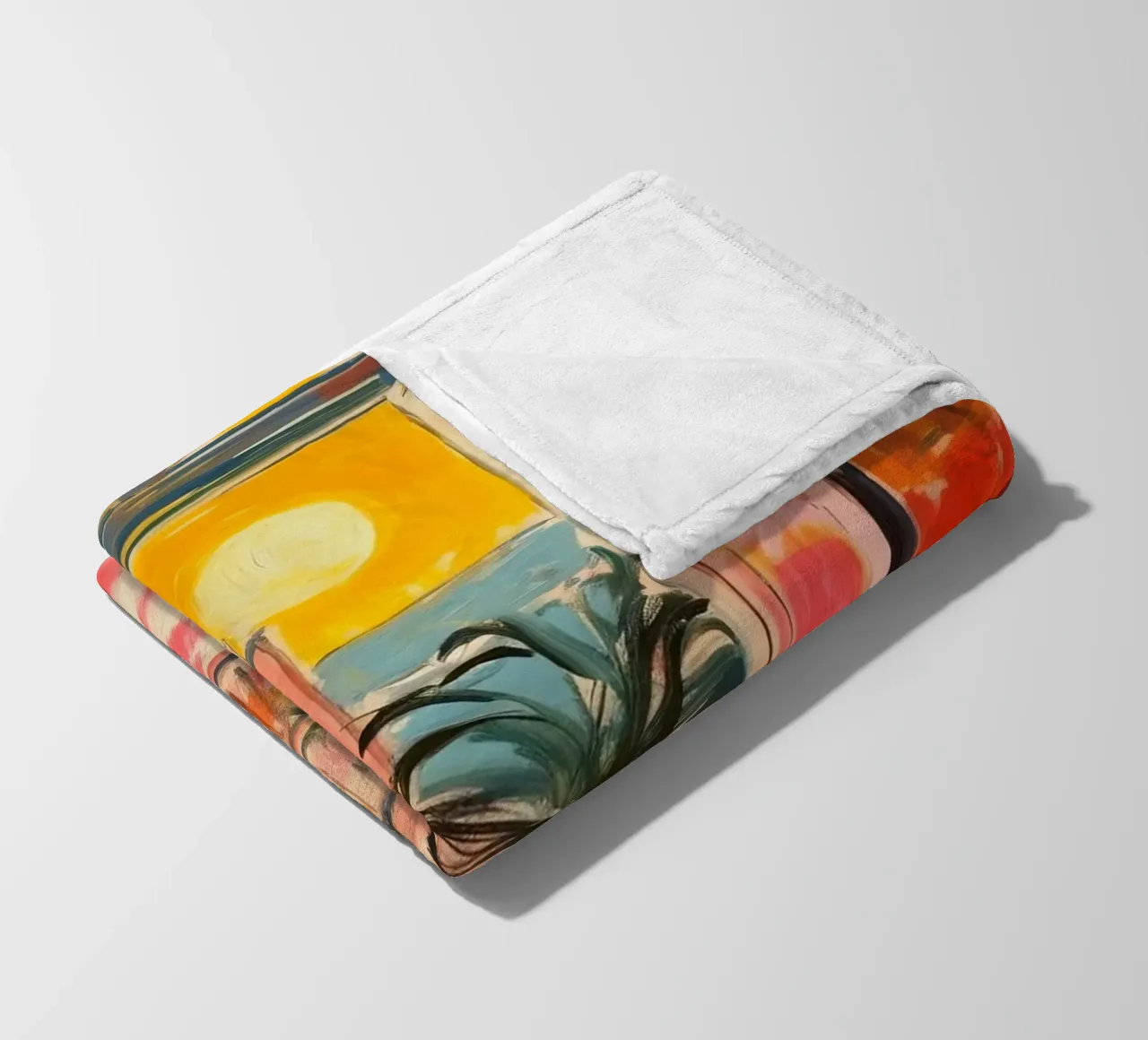 Open Window "Open horizons: A view full of colours" fleece blanket by Nikis Art Studio