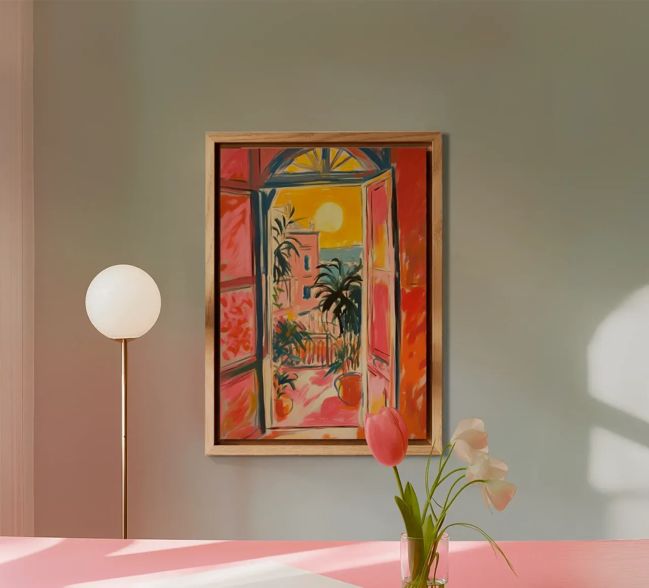 Open Window "Open horizons: A view full of colours" alu-dibond by Nikis Art Studio