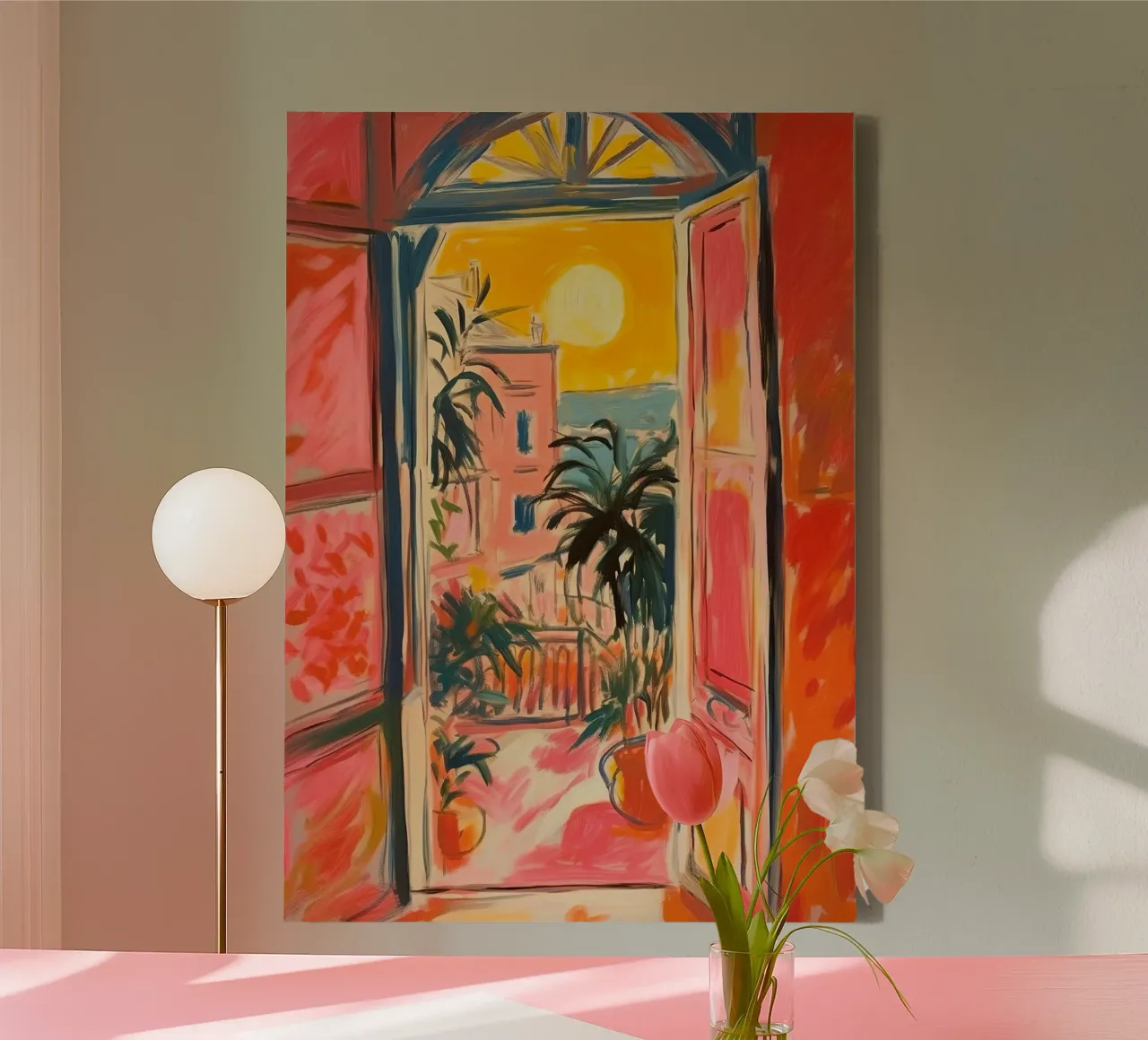 Open Window "Open horizons: A view full of colours" canvas by Nikis Art Studio