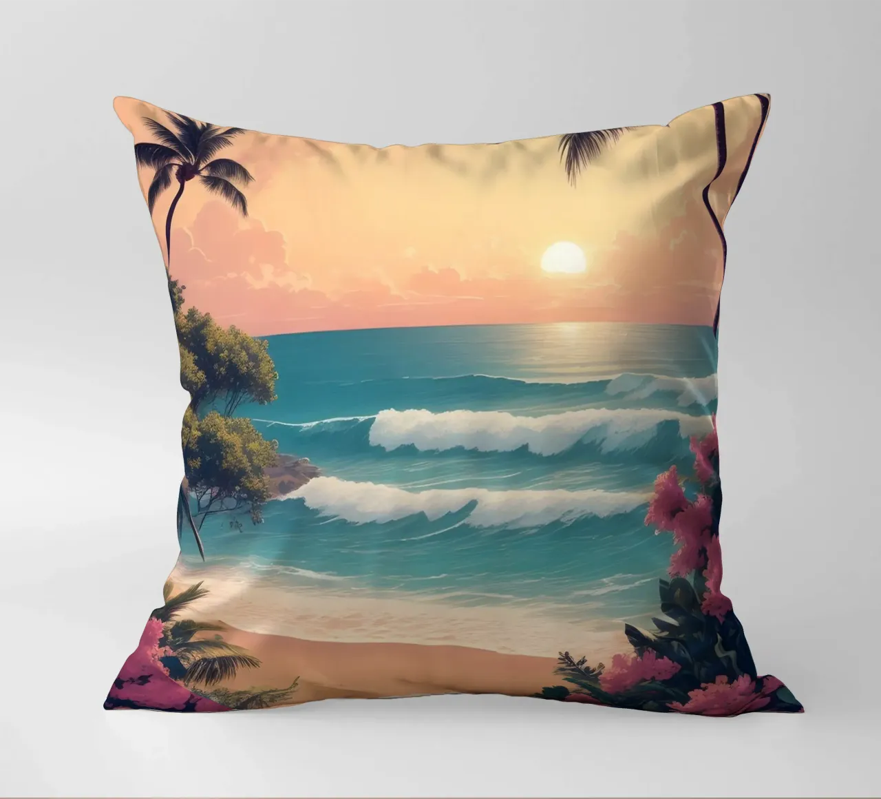 Spiaggia tropicale cuscino da Charnwood Prints