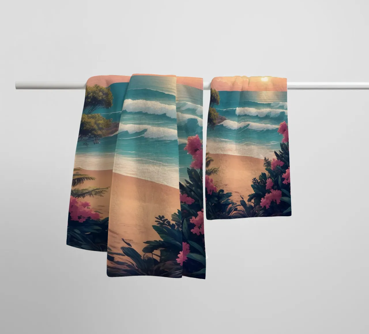 Spiaggia tropicale asciugamano da bagno da Charnwood Prints