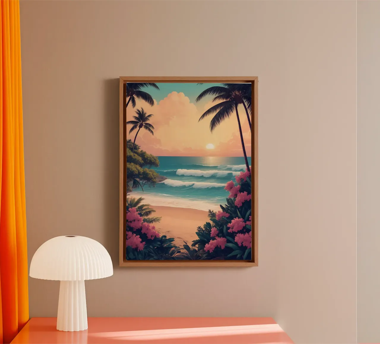 Spiaggia tropicale tela con Cornice a cassetta da Charnwood Prints