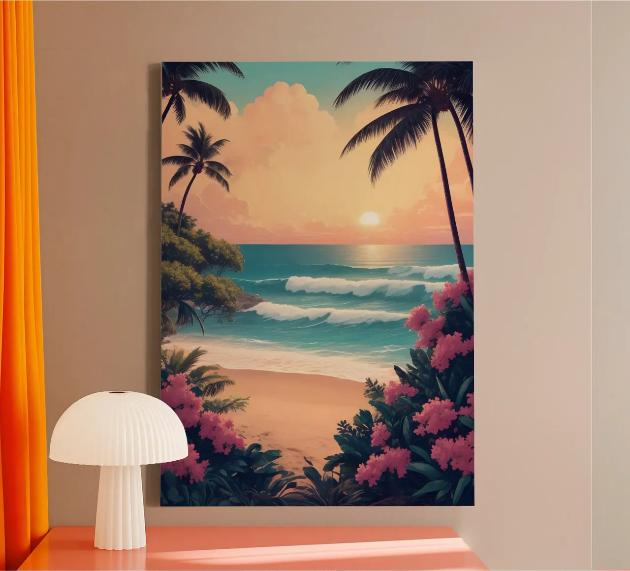Spiaggia tropicale tela con Cornice a cassetta da Charnwood Prints