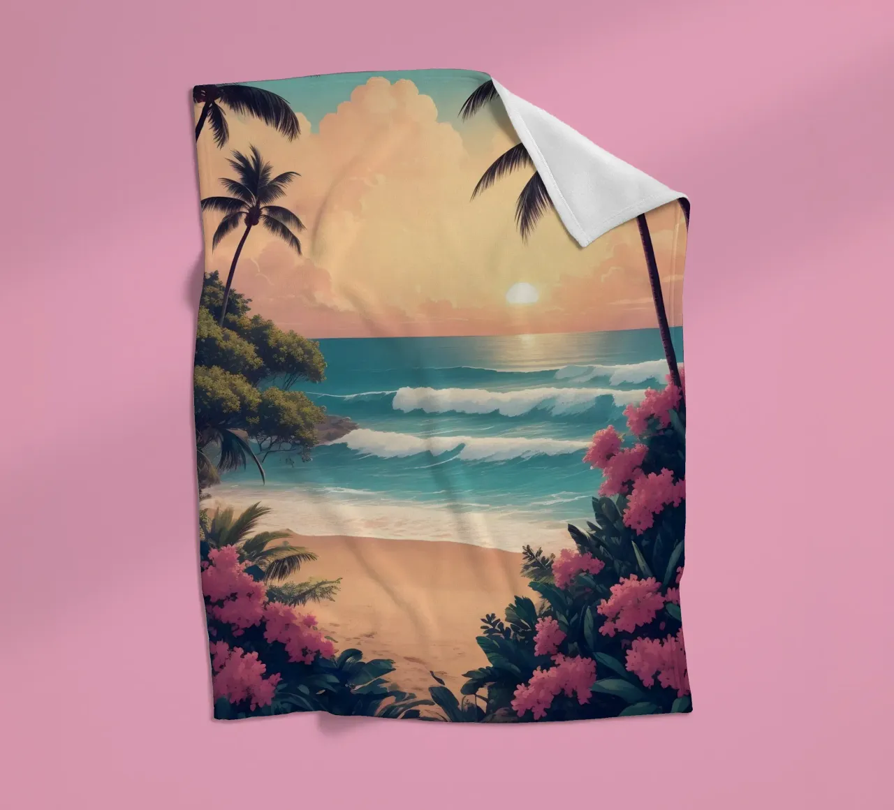 Spiaggia tropicale coperta in pile da Charnwood Prints