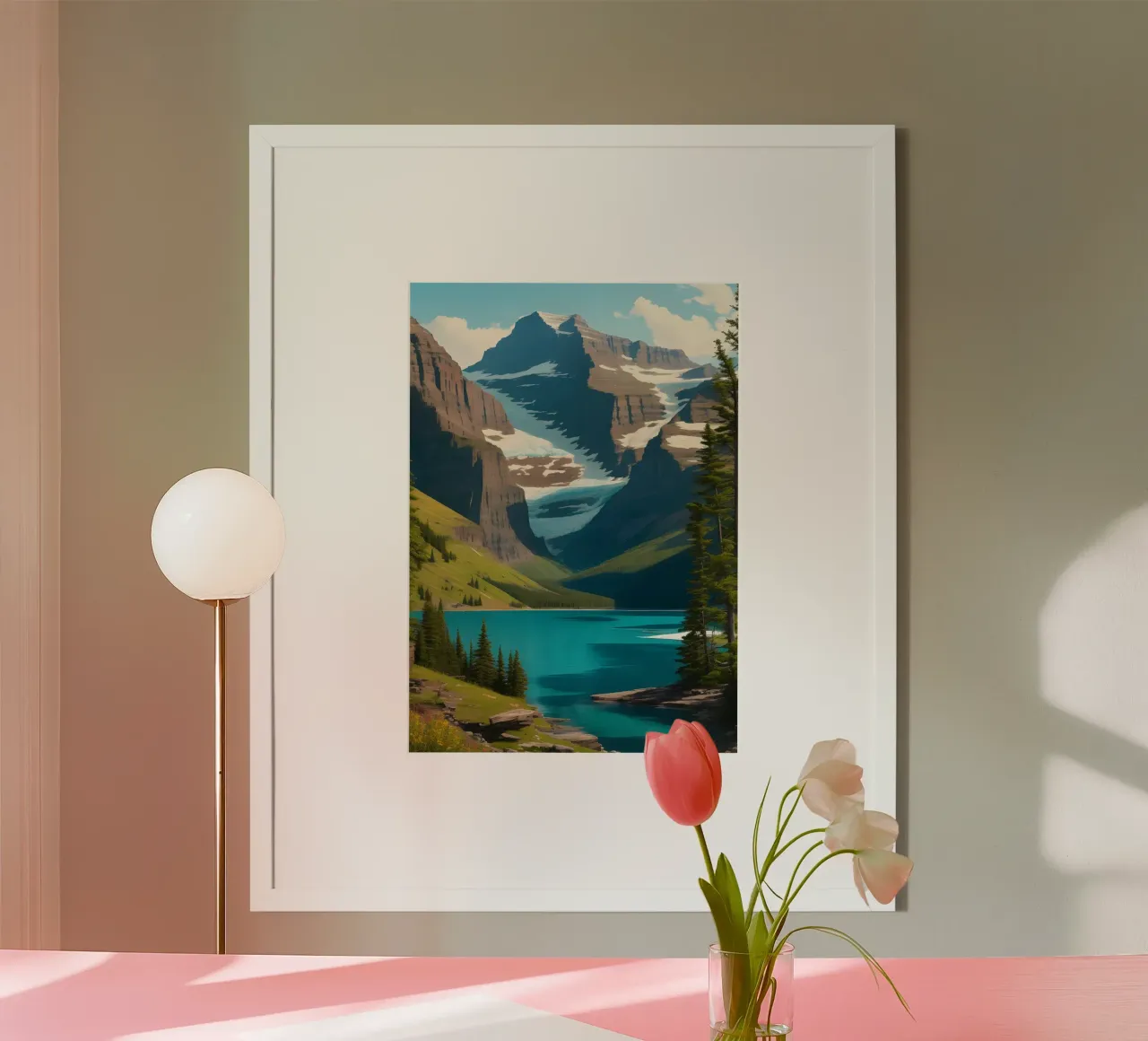 Mountain Lake Poster von Charnwood Prints