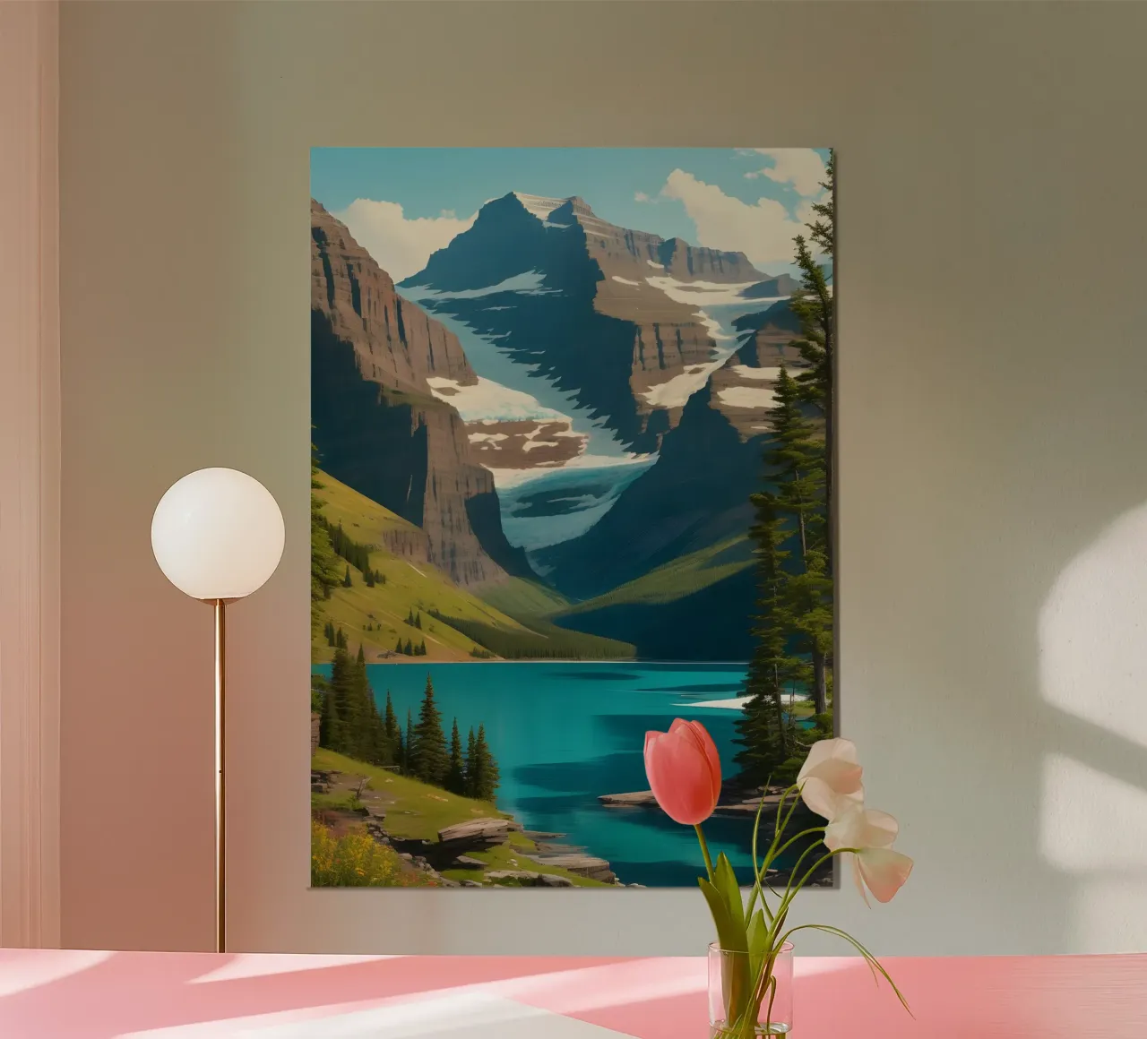 Mountain Lake Poster von Charnwood Prints