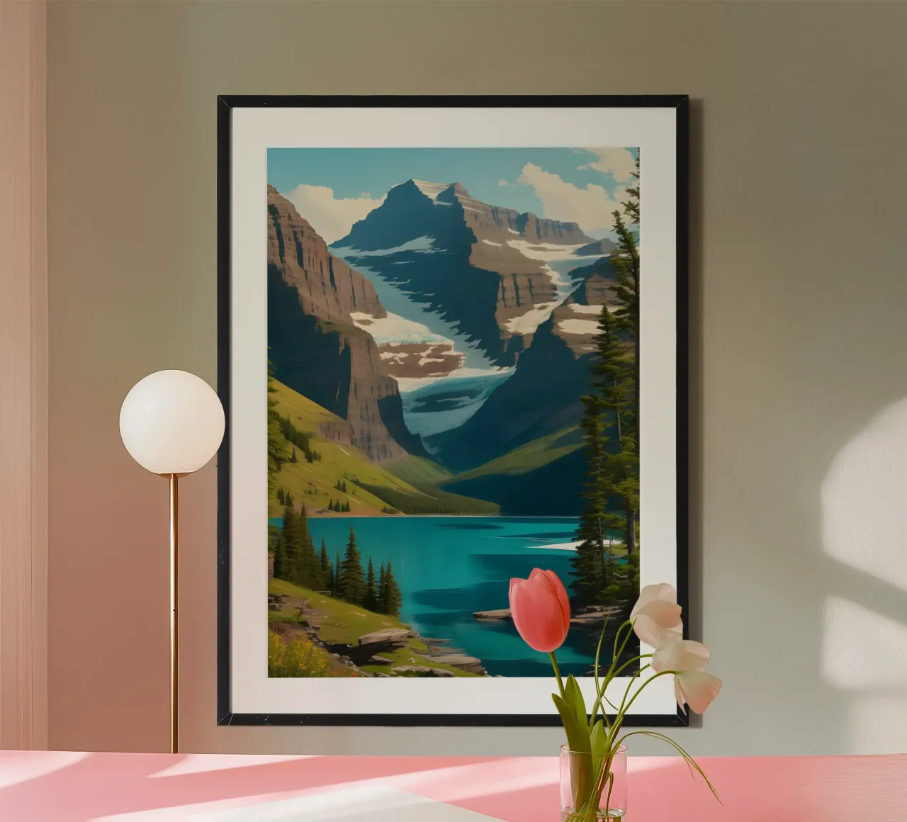 Mountain Lake Poster von Charnwood Prints