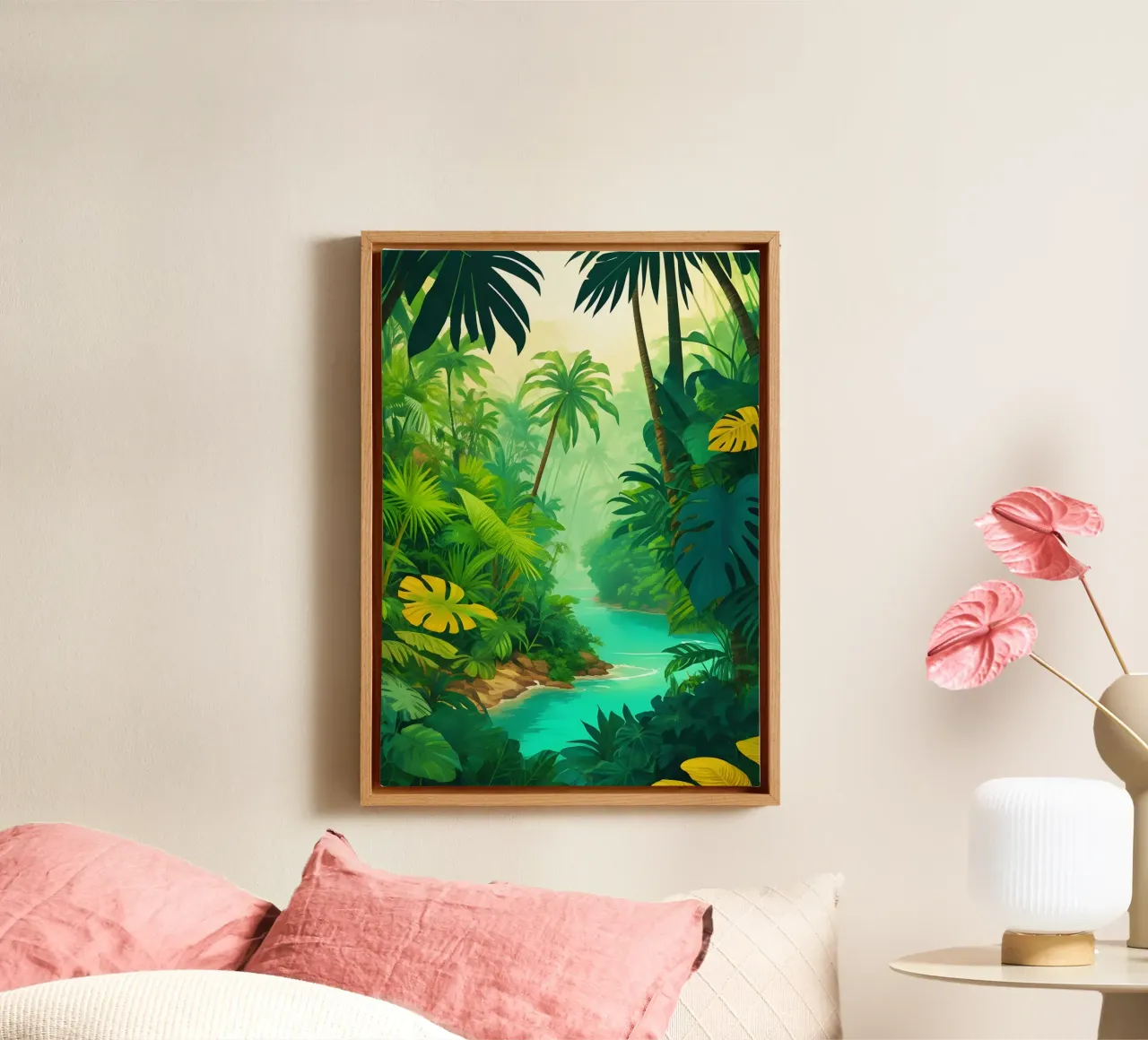 Foresta pluviale tela con Cornice a cassetta da Charnwood Prints