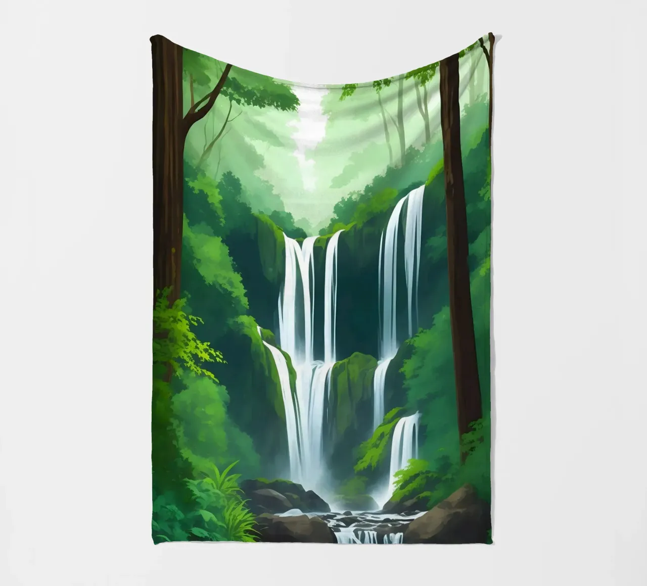 Cascata della foresta pluviale coperta in pile da Charnwood Prints