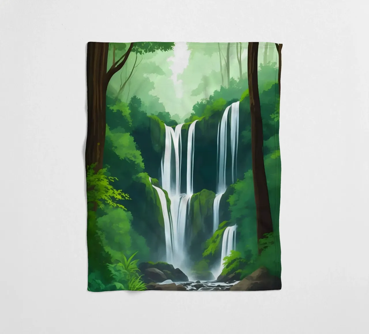 Cascata della foresta pluviale coperta in pile da Charnwood Prints