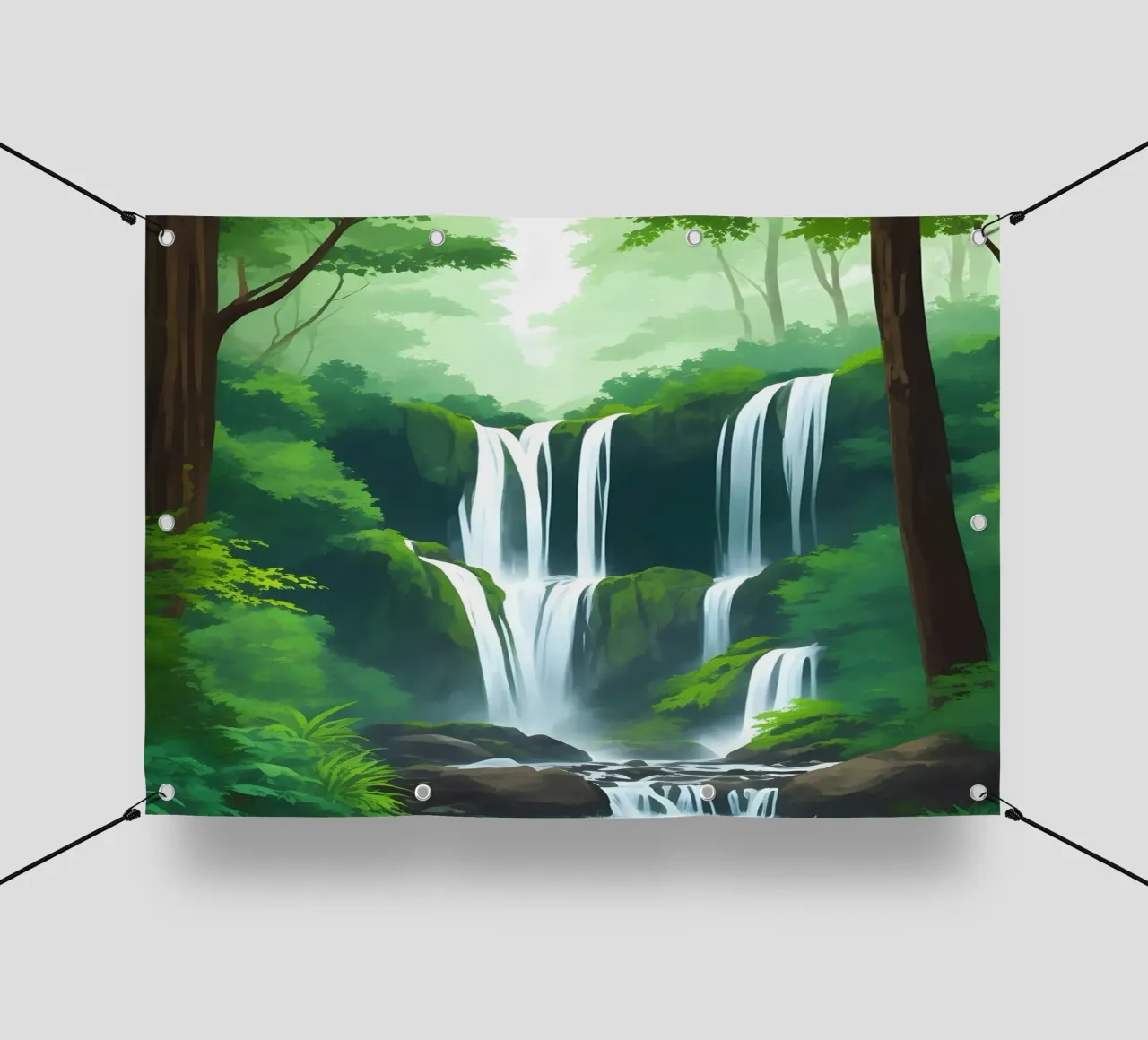 Cascata della foresta pluviale telo in pvc da Charnwood Prints