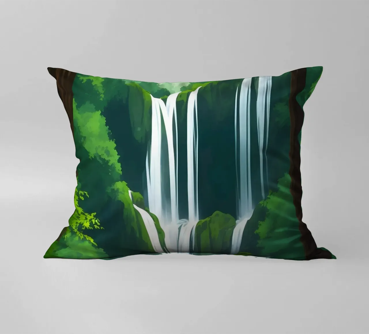 Cascata della foresta pluviale cuscino da Charnwood Prints