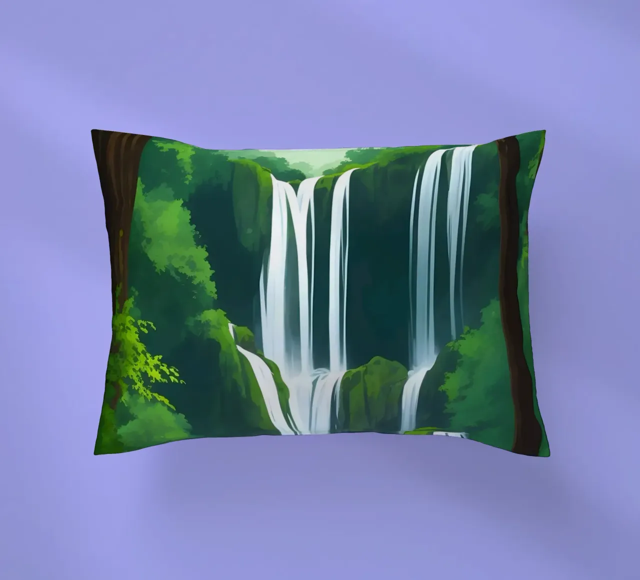 Cascata della foresta pluviale cuscino da Charnwood Prints