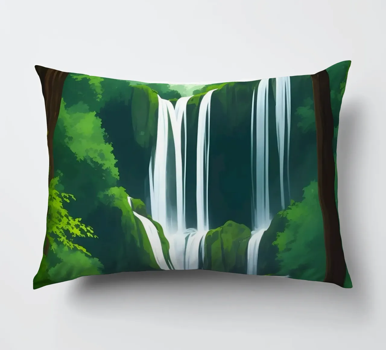 Cascata della foresta pluviale cuscino da Charnwood Prints