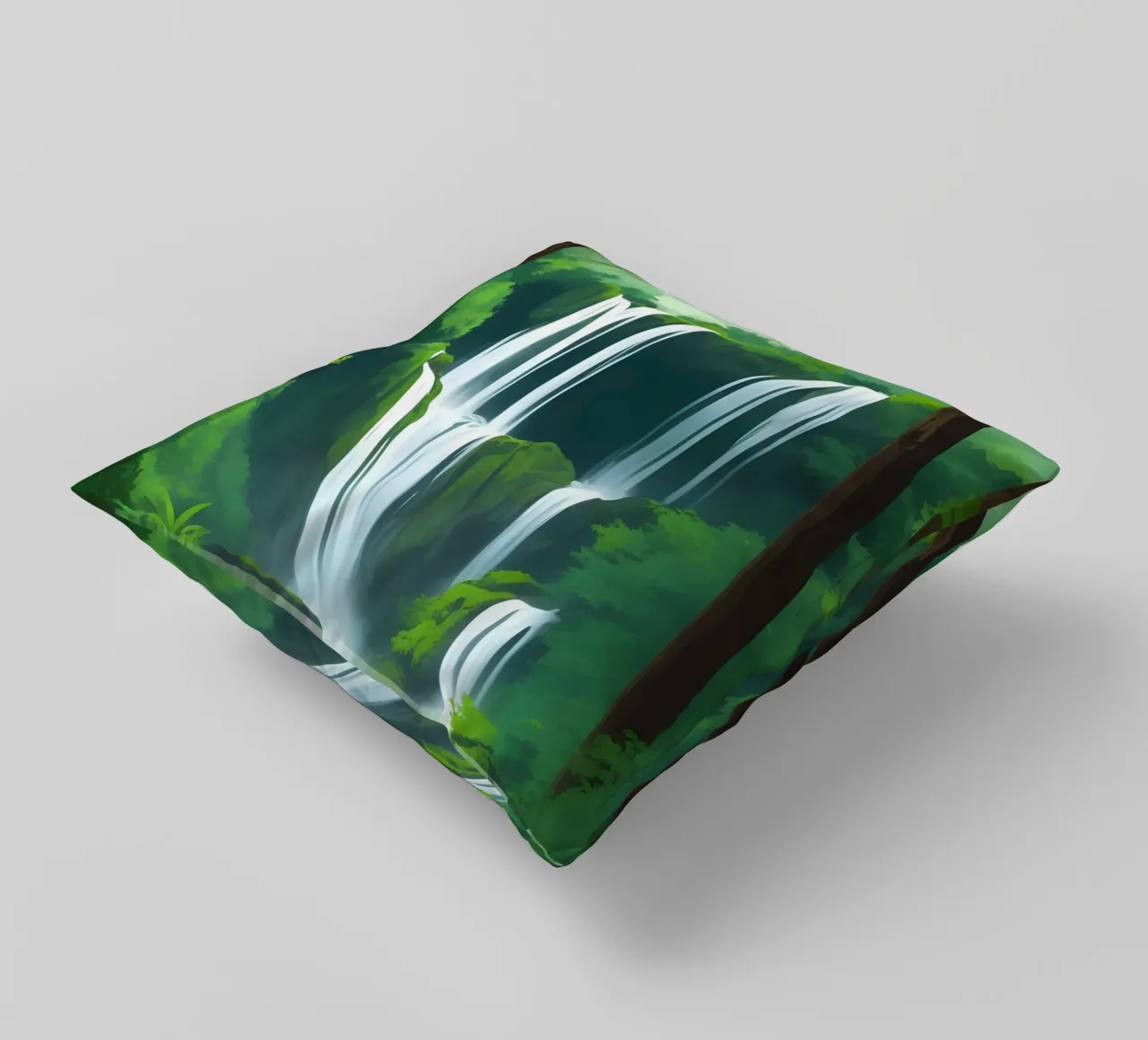 Cascata della foresta pluviale cuscino da Charnwood Prints
