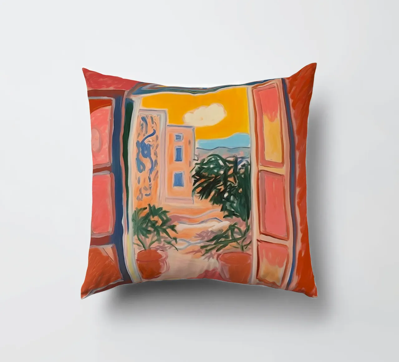Open Window - inspired by Henri Matisse decorative cushion by Nikis Art Studio