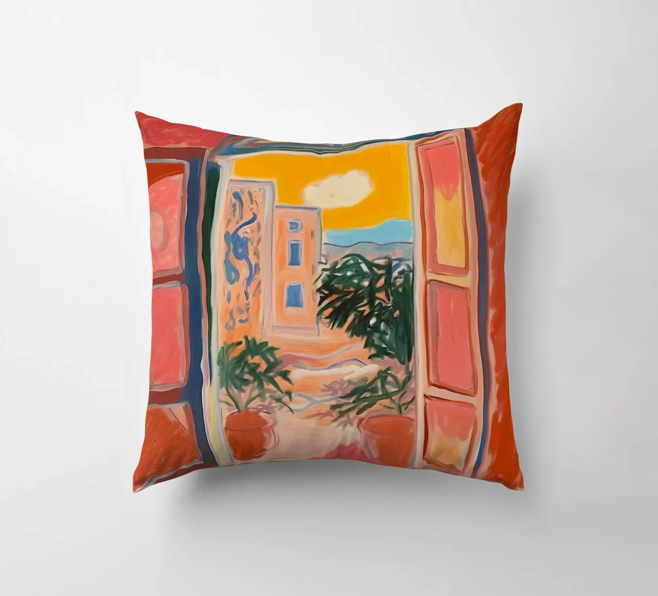 Open Window - inspired by Henri Matisse decorative cushion by Nikis Art Studio