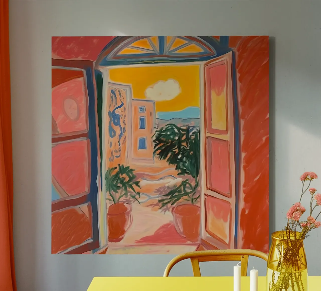 Open Window - inspired by Henri Matisse canvas with Floater frame by Nikis Art Studio