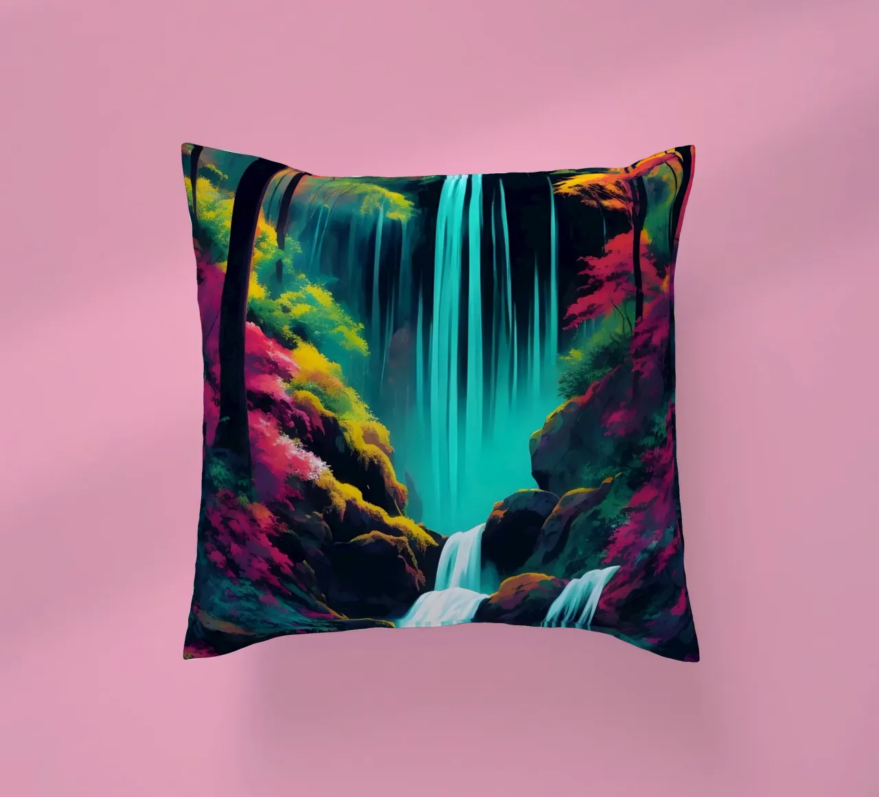 Cascata della foresta pluviale cuscino da Charnwood Prints
