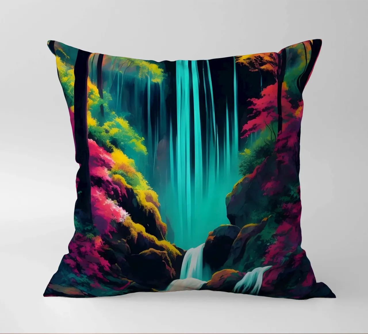 Cascata della foresta pluviale cuscino da Charnwood Prints