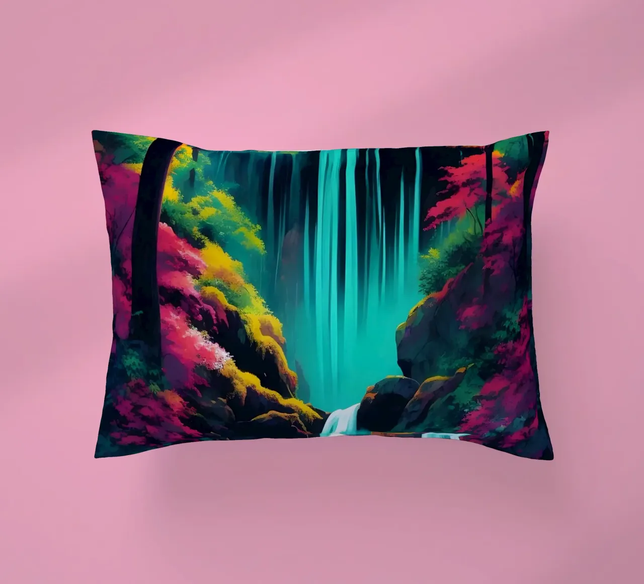 Cascata della foresta pluviale cuscino da Charnwood Prints