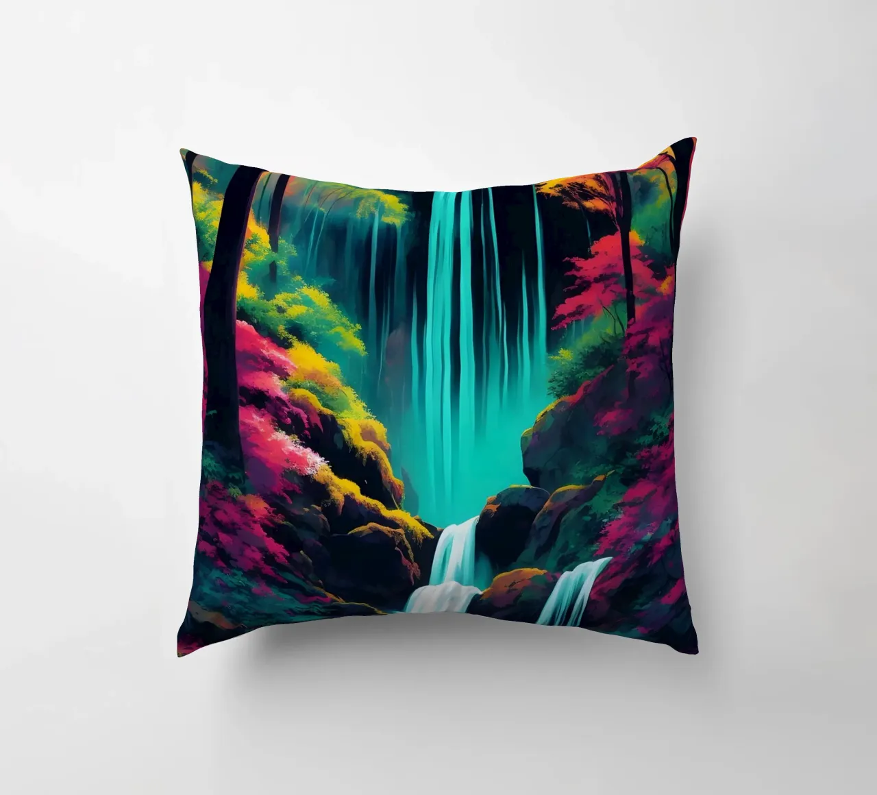 Cascata della foresta pluviale cuscino da Charnwood Prints