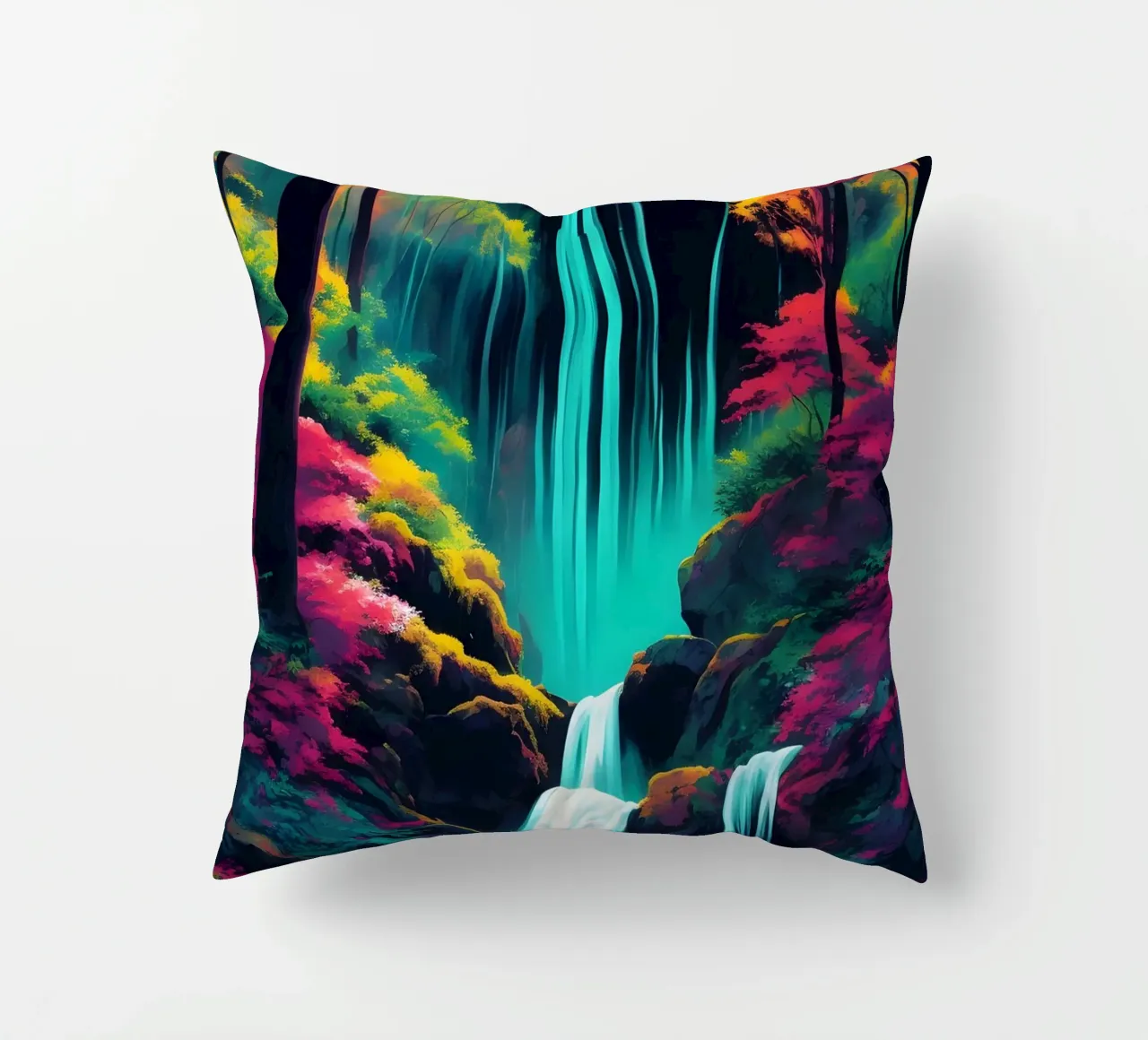 Cascata della foresta pluviale cuscino da Charnwood Prints