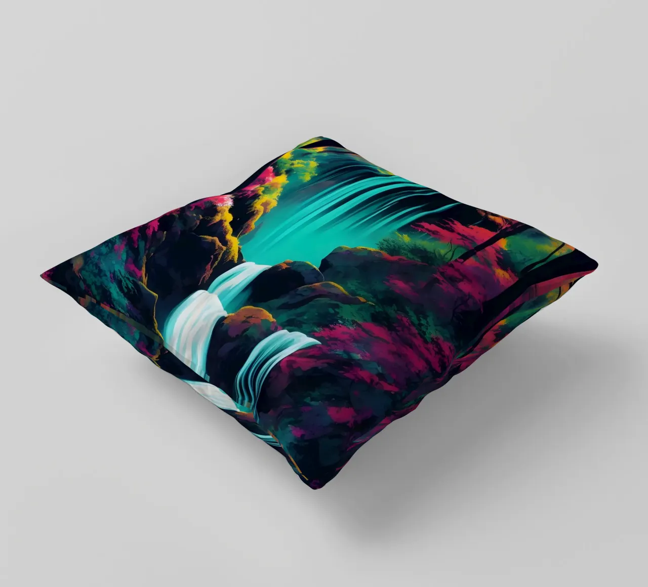 Cascata della foresta pluviale cuscino da Charnwood Prints
