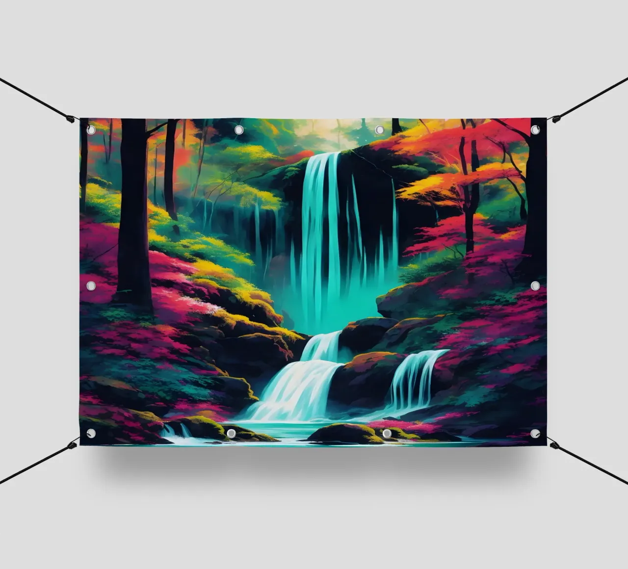 Cascata della foresta pluviale telo in pvc da Charnwood Prints