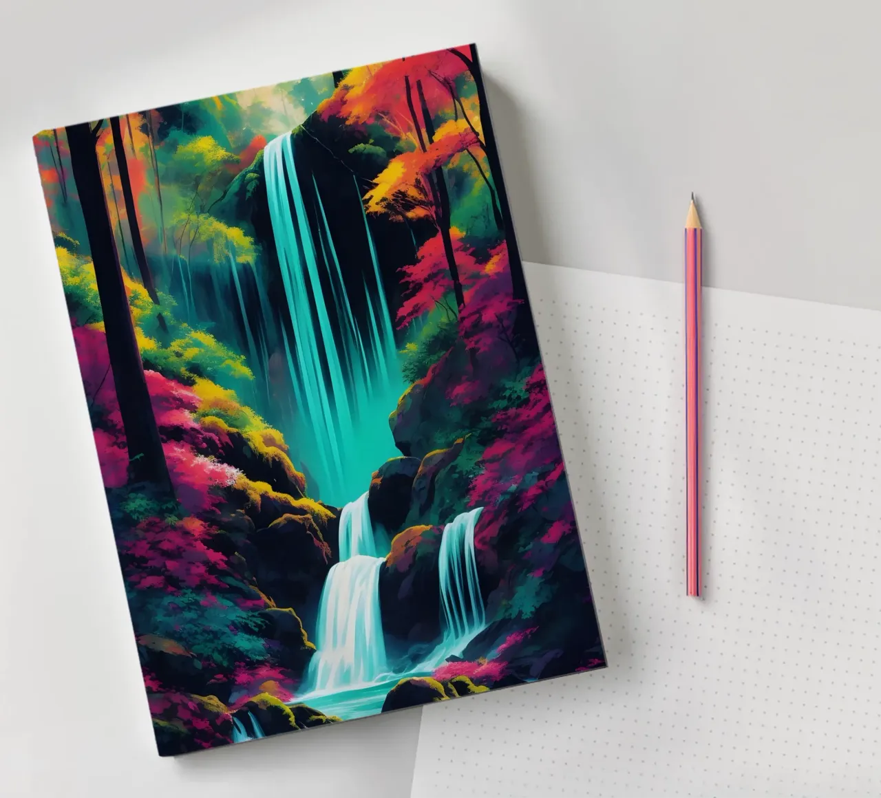 Rainforest Waterfall notebook by Charnwood Prints