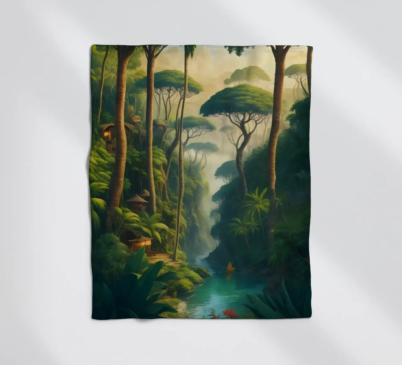 Regenwoud fleecedeken van Charnwood Prints