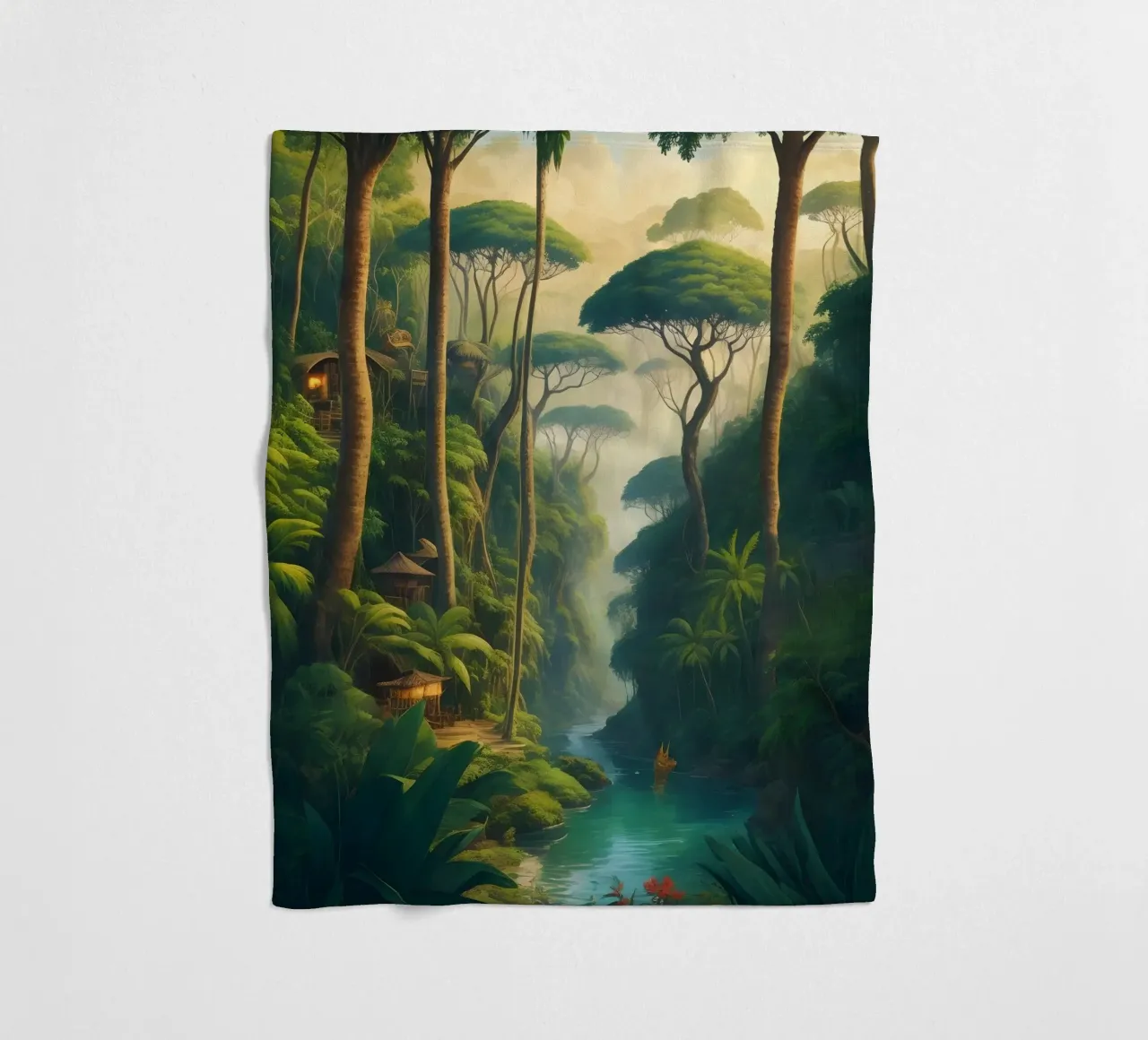 Regenwoud fleecedeken van Charnwood Prints