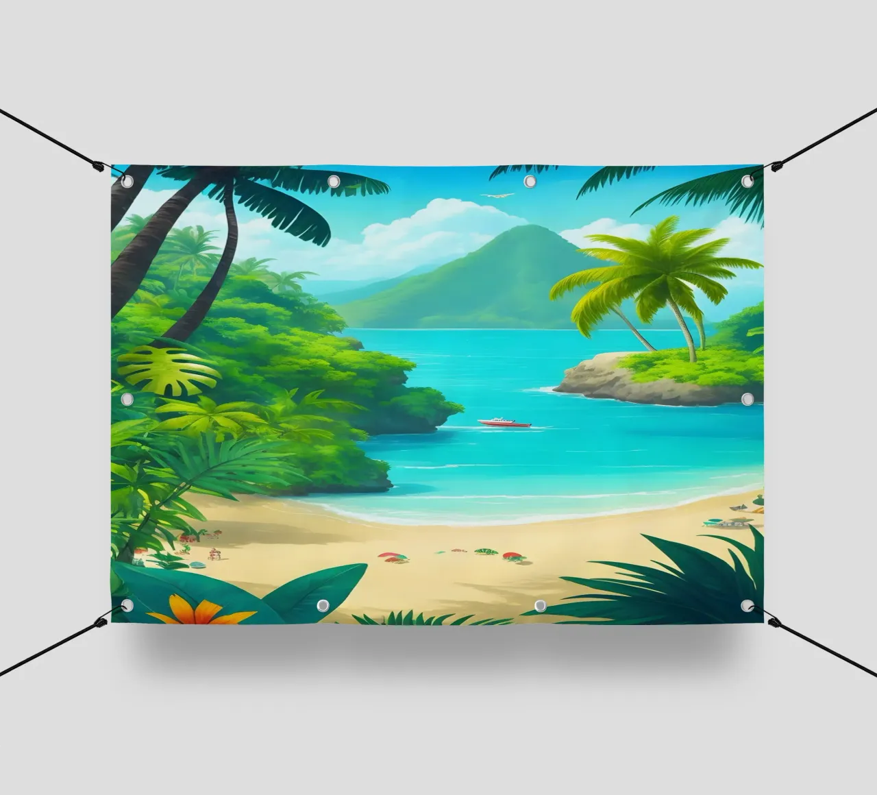 Spiaggia tropicale telo in pvc da Charnwood Prints