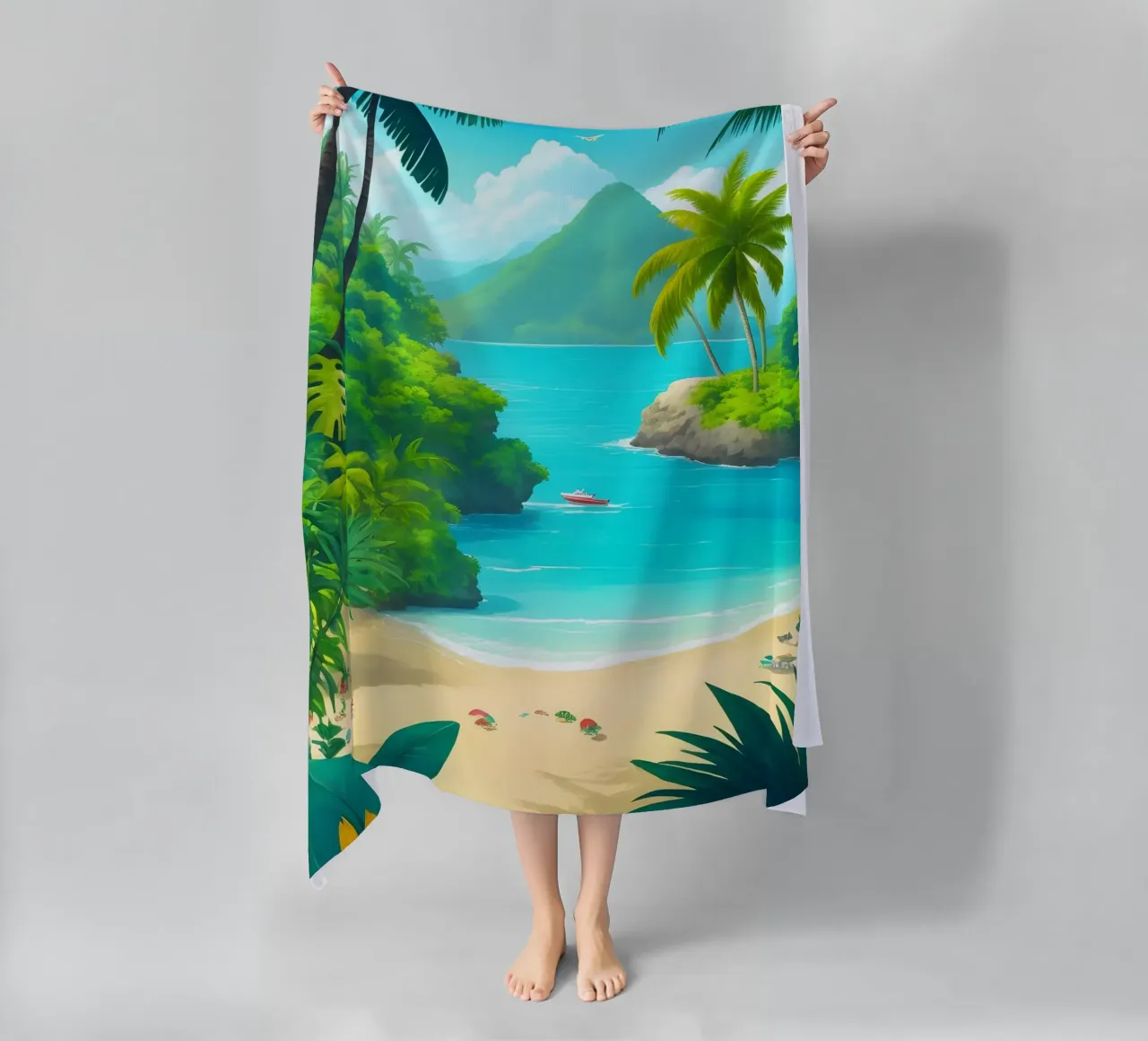 Spiaggia tropicale telo mare da Charnwood Prints