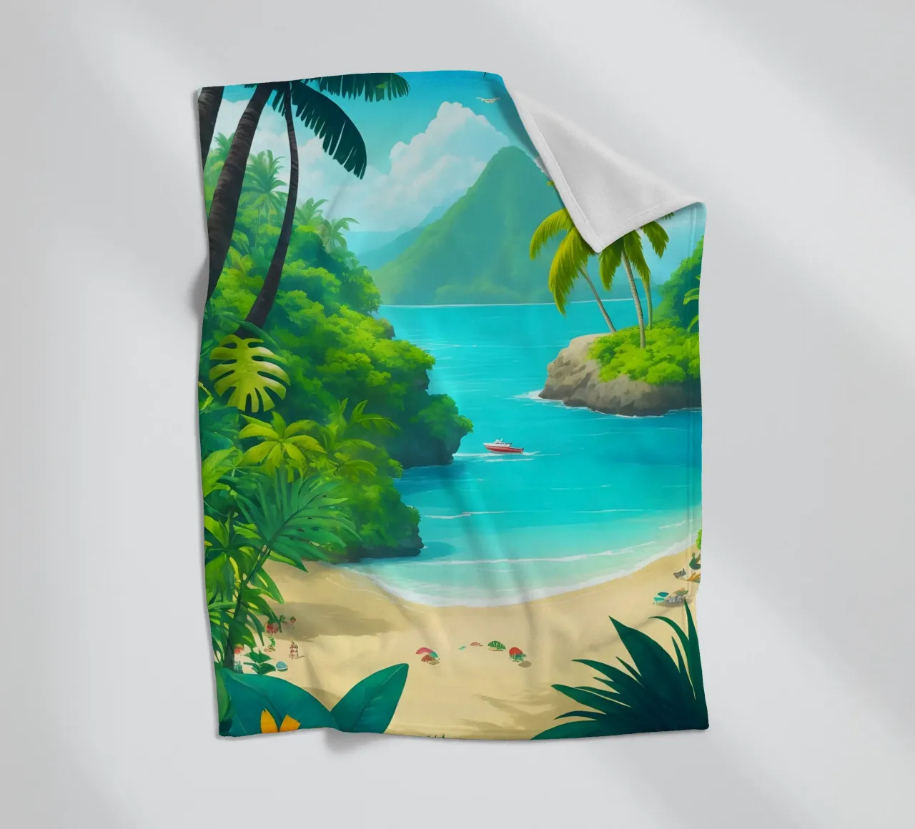 Spiaggia tropicale coperta in pile da Charnwood Prints
