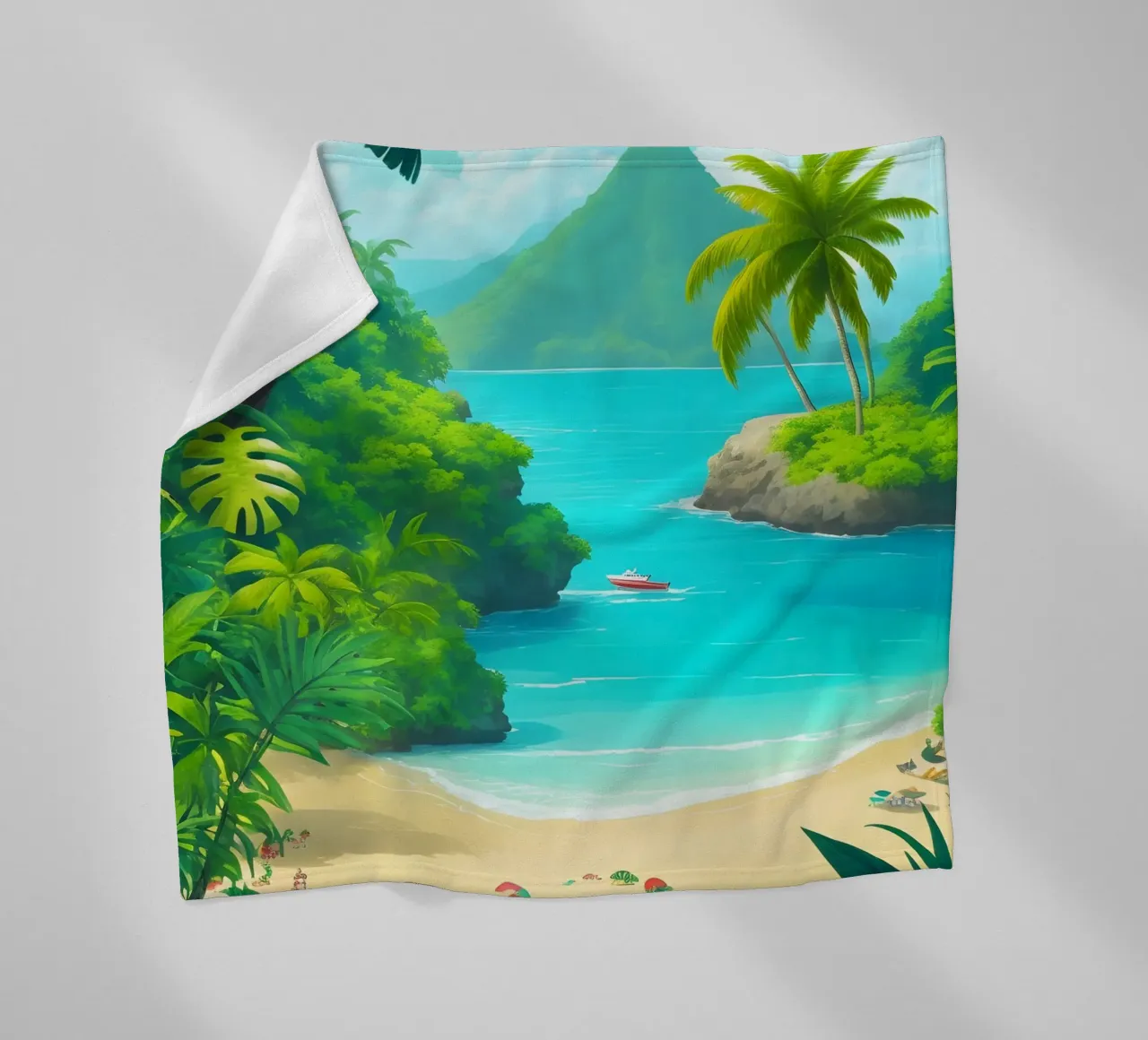 Spiaggia tropicale coperta in pile da Charnwood Prints