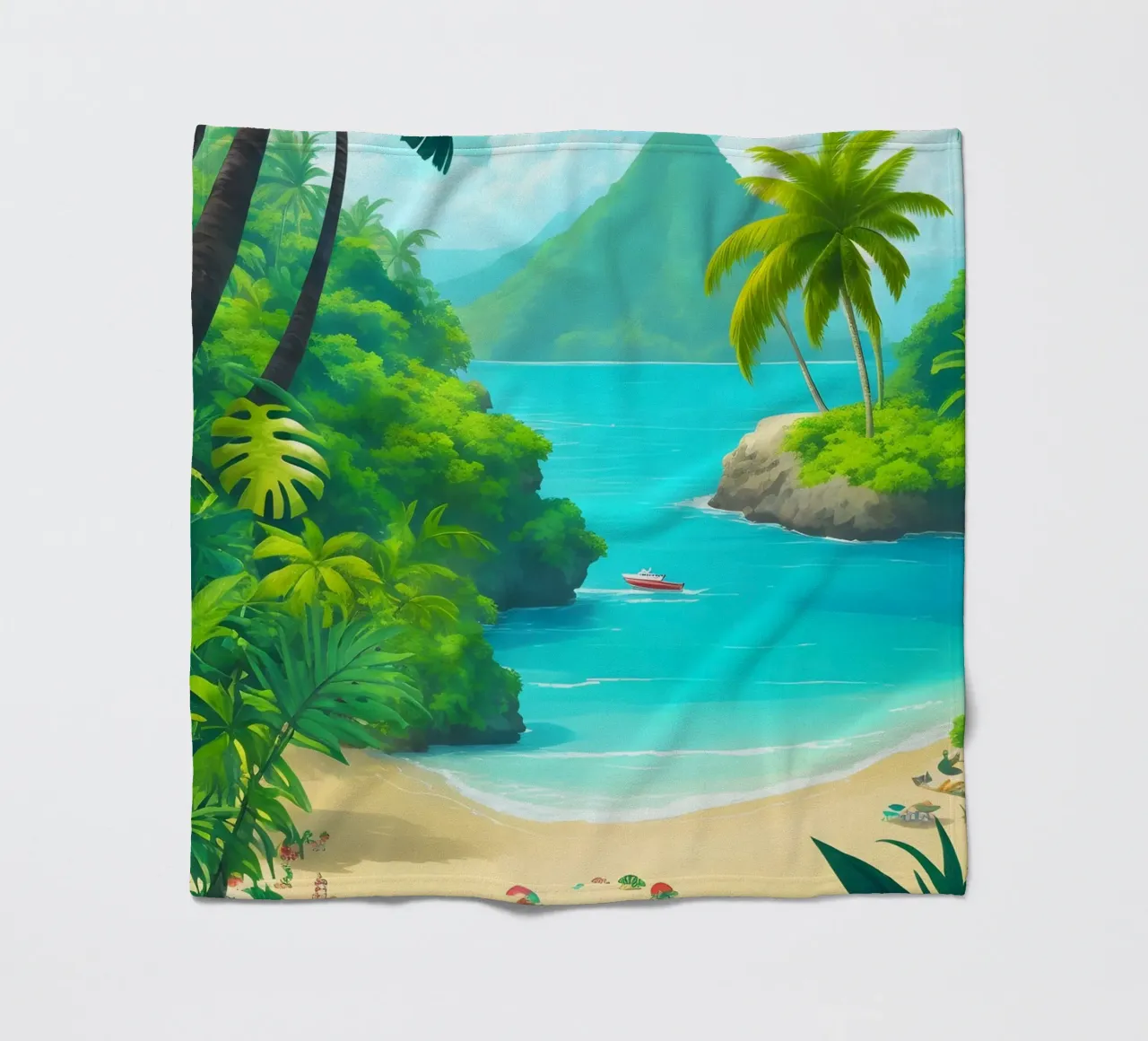 Spiaggia tropicale coperta in pile da Charnwood Prints