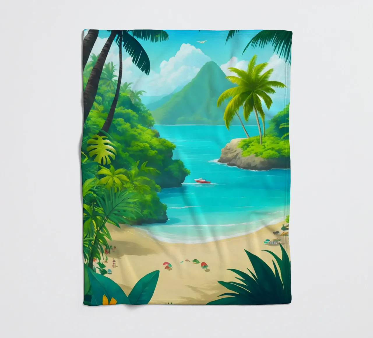 Spiaggia tropicale coperta in pile da Charnwood Prints