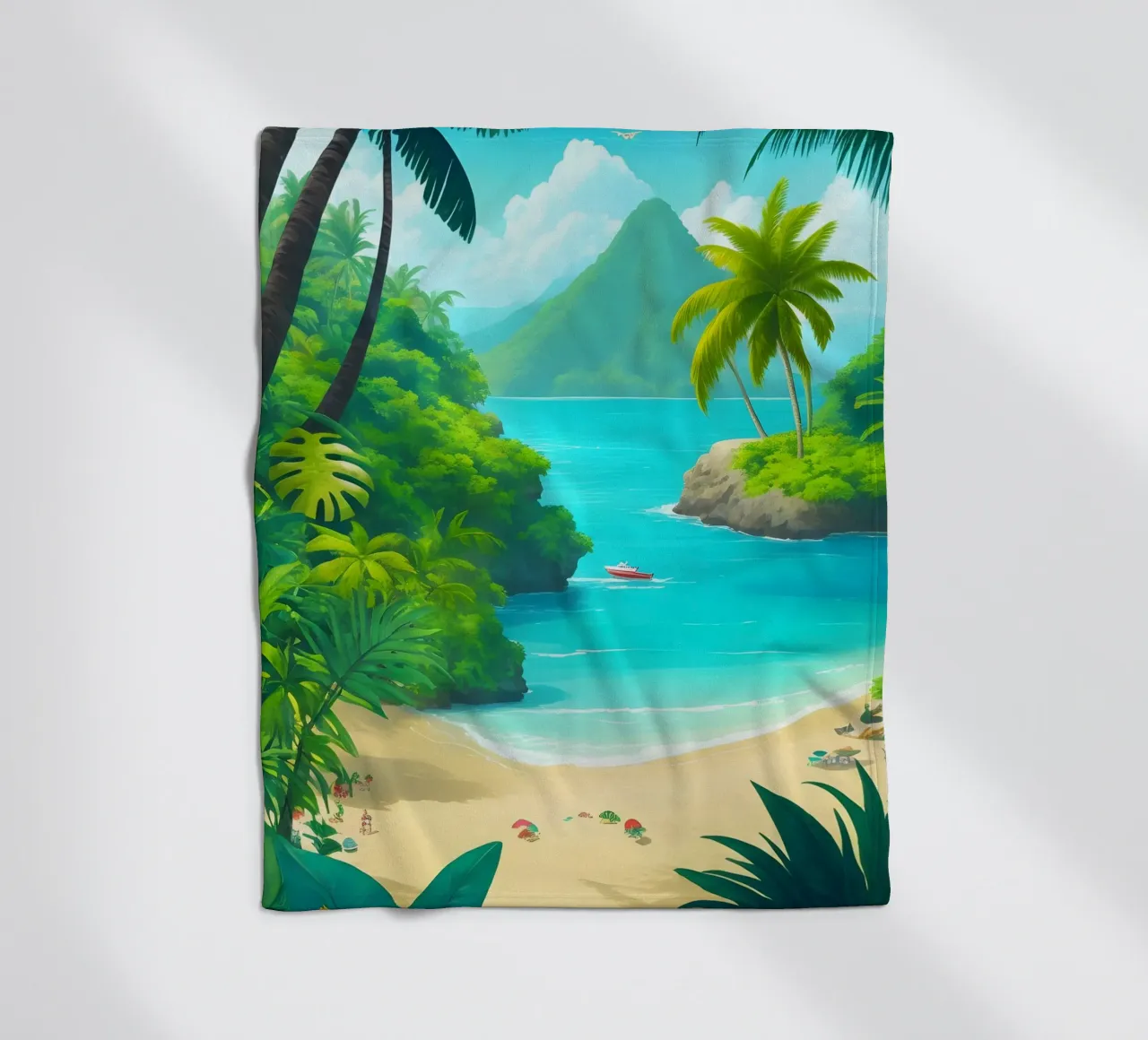 Spiaggia tropicale coperta in pile da Charnwood Prints